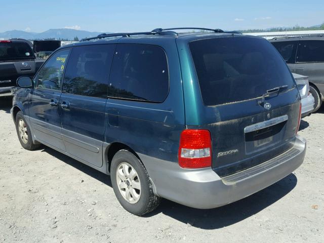 KNDUP131346579303 - 2004 KIA SEDONA EX GREEN photo 3