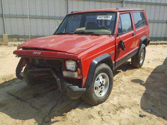 1J4FJ67S7PL525027 - 1993 JEEP CHEROKEE RED photo 2