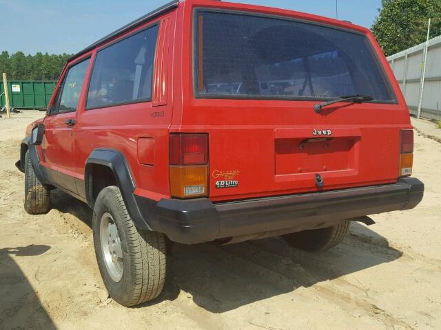 1J4FJ67S7PL525027 - 1993 JEEP CHEROKEE RED photo 3