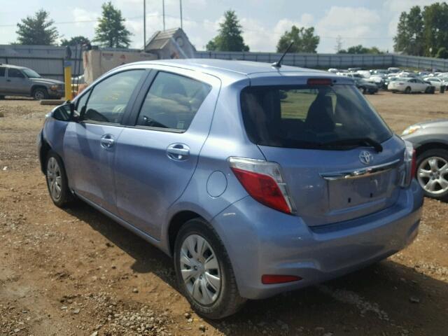 JTDKTUD35ED576016 - 2014 TOYOTA YARIS BLUE photo 3