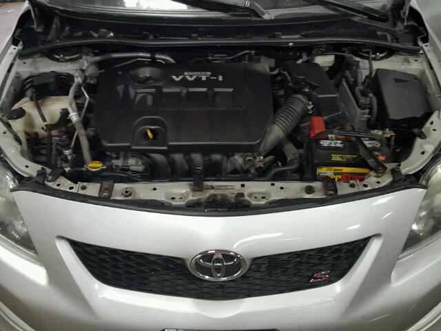 1NXBU40E19Z072052 - 2009 TOYOTA COROLLA SILVER photo 7