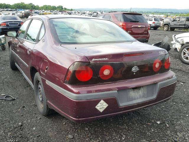 2G1WF52E549234735 - 2004 CHEVROLET IMPALA MAROON photo 3