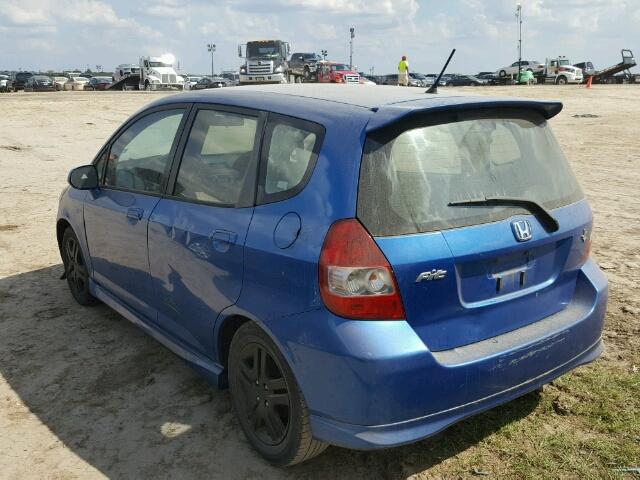 JHMGD38678S007264 - 2008 HONDA FIT BLUE photo 3