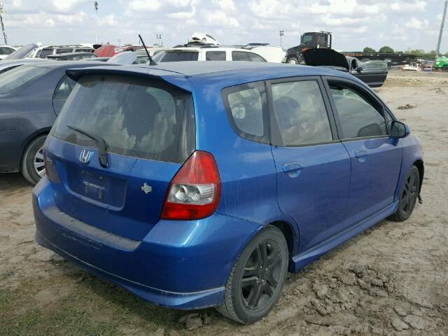 JHMGD38678S007264 - 2008 HONDA FIT BLUE photo 4