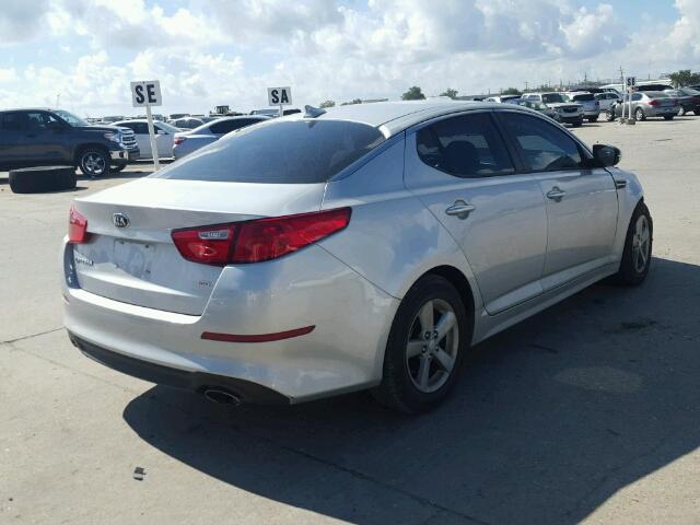 5XXGM4A75EG279926 - 2014 KIA OPTIMA SILVER photo 4