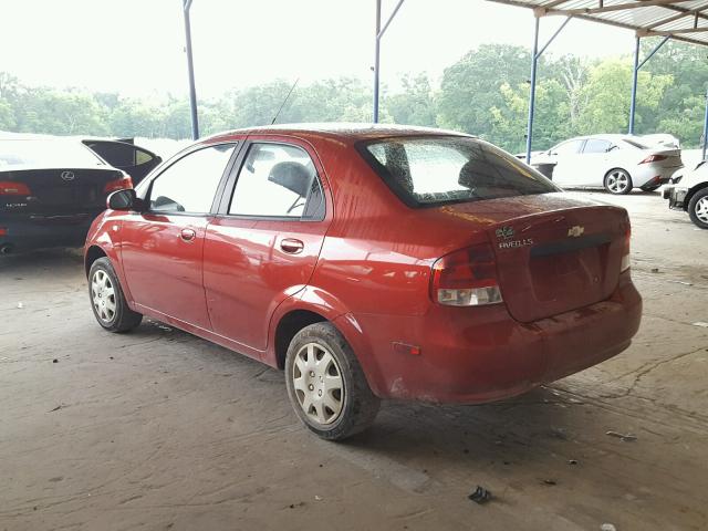 KL1TD56616B649689 - 2006 CHEVROLET AVEO BASE Bordo foto 3