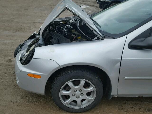 1B3ES56C04D522805 - 2004 DODGE NEON SXT SILVER photo 9