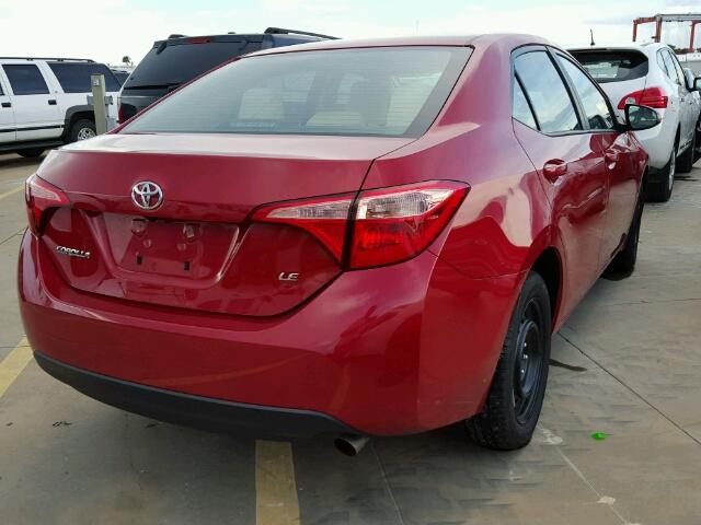 2T1BURHE1HC751417 - 2017 TOYOTA COROLLA RED photo 4