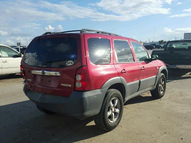 4F2YZ02Z66KM38832 - 2006 MAZDA TRIBUTE RED photo 4