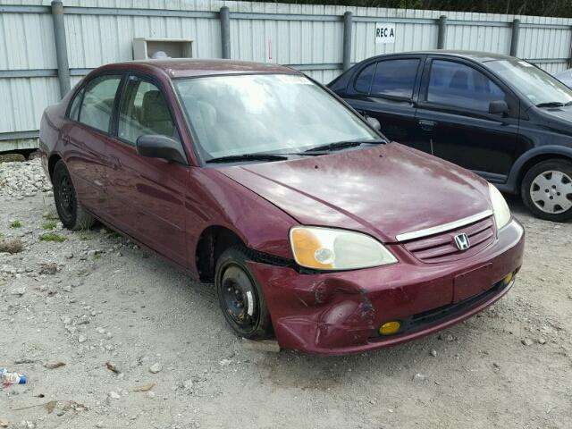 2HGES16522H580859 - 2002 HONDA CIVIC LX MAROON photo 1