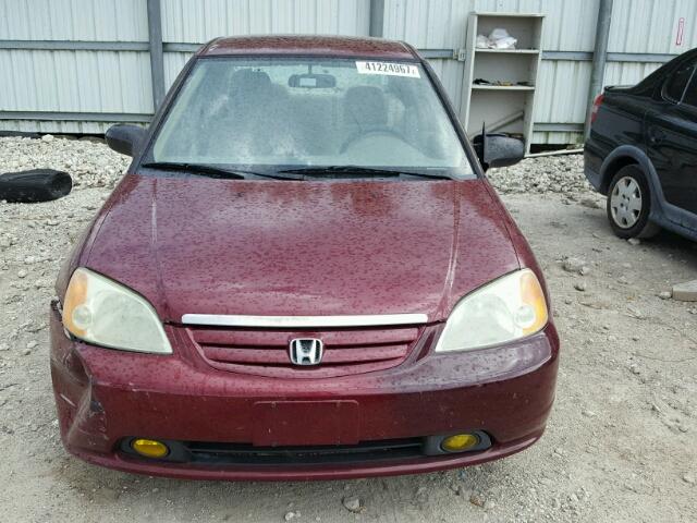 2HGES16522H580859 - 2002 HONDA CIVIC LX MAROON photo 9