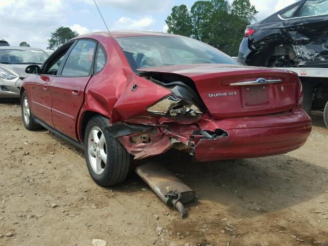 1FAFP55UX1A221590 - 2001 FORD TAURUS SES RED photo 3