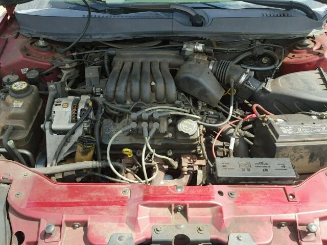 1FAFP55UX1A221590 - 2001 FORD TAURUS SES RED photo 7