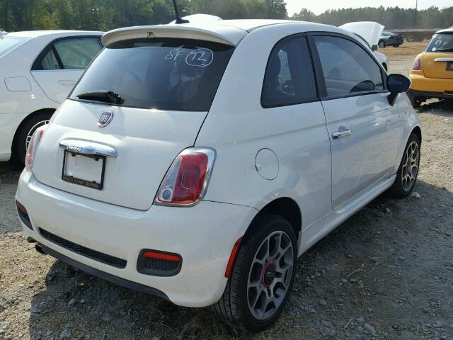 3C3CFFBR4CT109681 - 2012 FIAT 500 WHITE photo 4