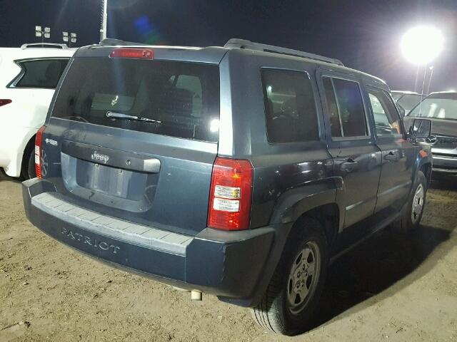 1J8FT28077D359214 - 2007 JEEP PATRIOT SP BLUE photo 4