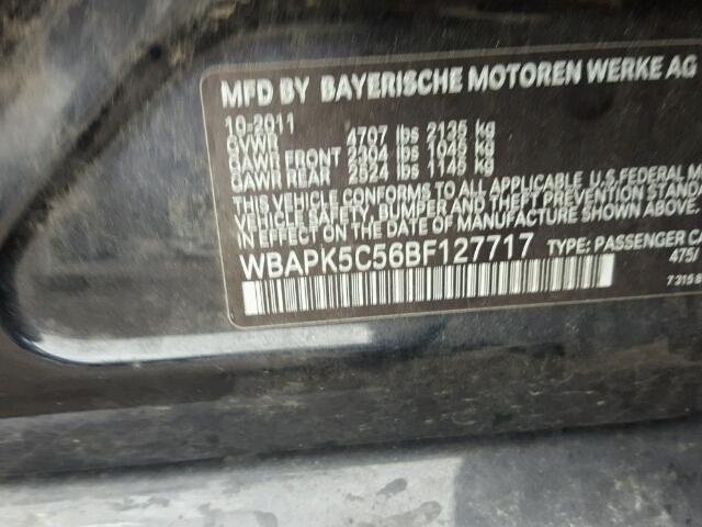 WBAPK5C56BF127717 - 2011 BMW 328 XI SUL BLACK photo 10