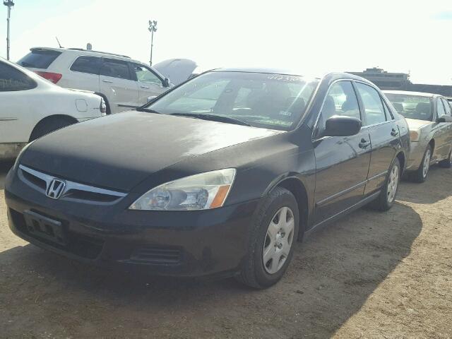 3HGCM56407G709625 - 2007 HONDA ACCORD LX BLACK photo 2