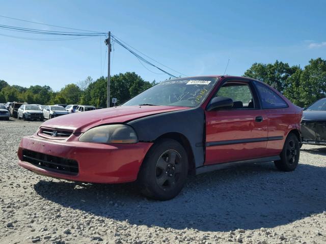 1HGEJ6125VL035520 - 1997 HONDA CIVIC DX RED photo 2