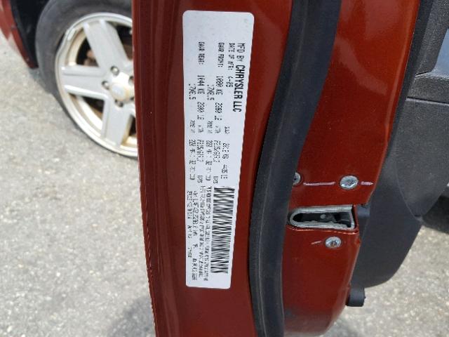 1J4FT47B19D236110 - 2009 JEEP COMPASS SP ORANGE photo 10