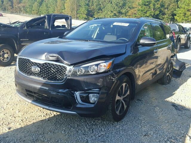 5XYPH4A14HG280209 - 2017 KIA SORENTO EX BLUE photo 2