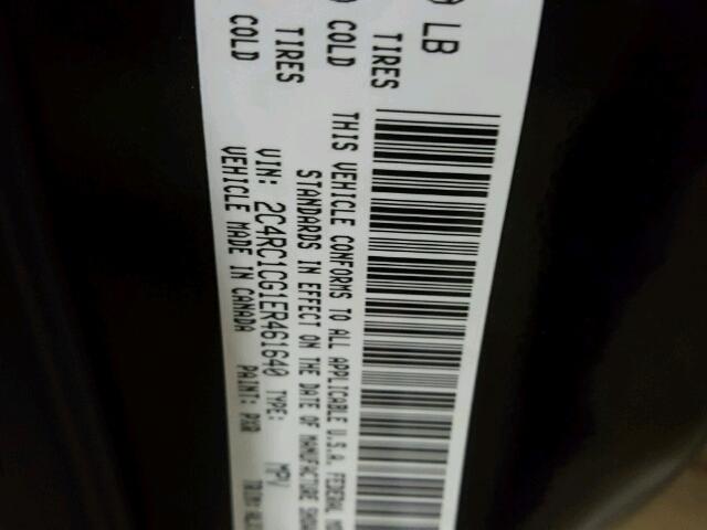 2C4RC1CG1ER461640 - 2014 CHRYSLER TOWN & COU BLACK photo 10