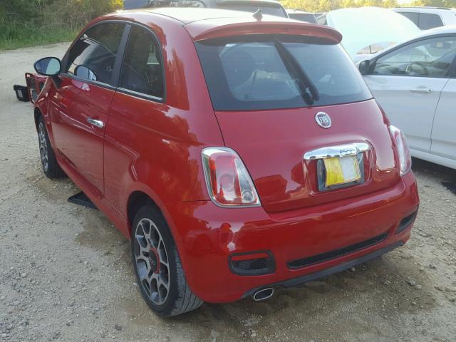 3C3CFFBR8CT352457 - 2012 FIAT 500 RED photo 3