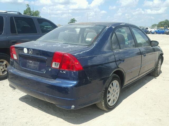 2HGES165X5H607598 - 2005 HONDA CIVIC BLUE photo 4