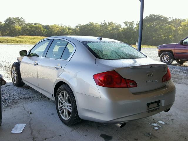 JN1DV6AP2BM601765 - 2011 INFINITI G25 BASE SILVER photo 3