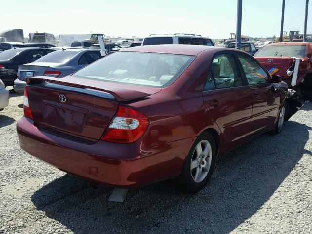 4T1BE32K13U211873 - 2003 TOYOTA CAMRY BURGUNDY photo 4