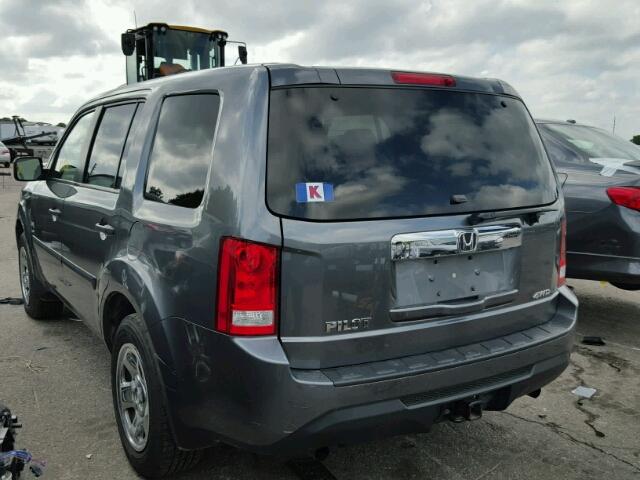 5FNYF4H24CB021857 - 2012 HONDA PILOT GRAY photo 3