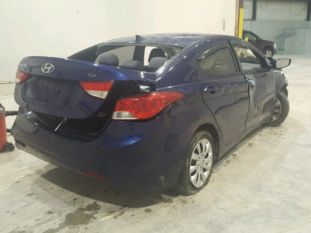 5NPDH4AE5BH039698 - 2011 HYUNDAI ELANTRA BLUE photo 4