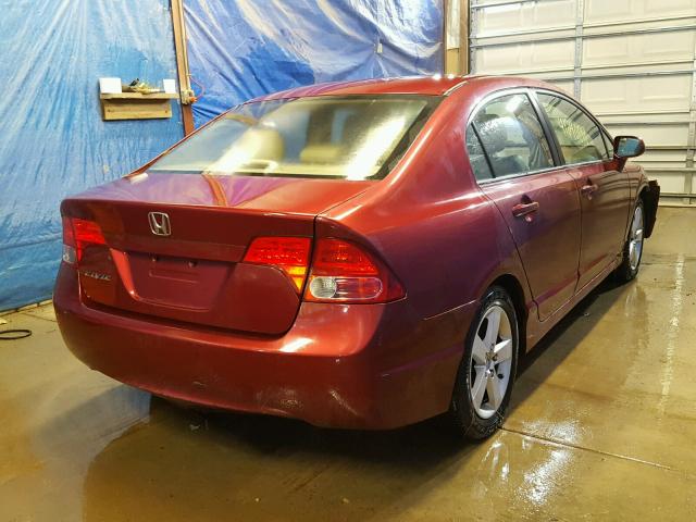 2HGFA16928H523743 - 2008 HONDA CIVIC EXL 红色 照片 4