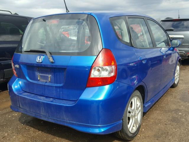 JHMGD38667S020540 - 2007 HONDA FIT S BLUE photo 4