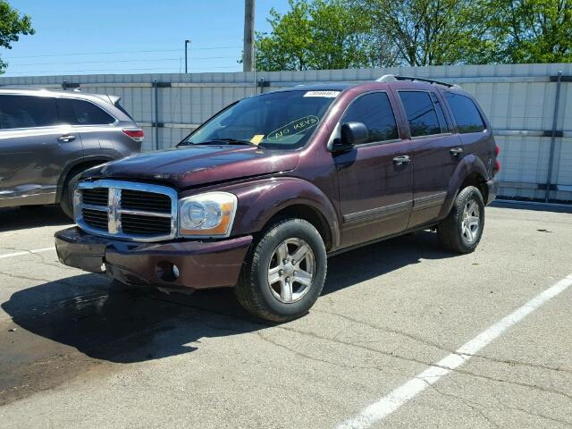 1D4HB48D95F575460 - 2005 DODGE DURANGO SL BURGUNDY photo 2