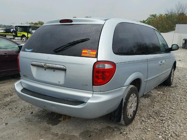 2C4GP44322R672477 - 2002 CHRYSLER TOWN & COU BLUE photo 4