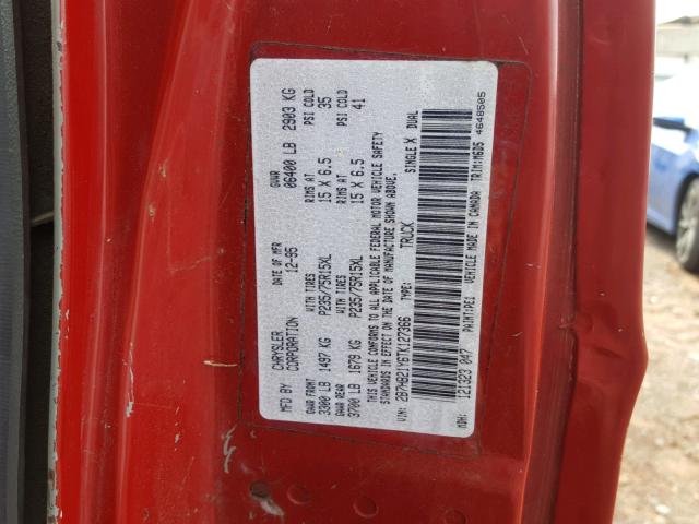 2B7HB21Y6TK127366 - 1996 DODGE RAM VAN B2 RED photo 10