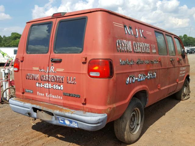 2B7HB21Y6TK127366 - 1996 DODGE RAM VAN B2 RED photo 4