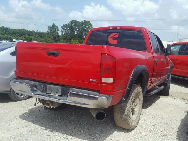 3D7KU28C54G209619 - 2004 DODGE RAM 2500 S RED photo 4