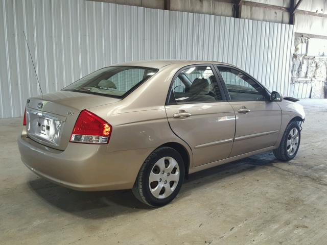 KNAFE221695591087 - 2009 KIA SPECTRA EX BEIGE photo 4