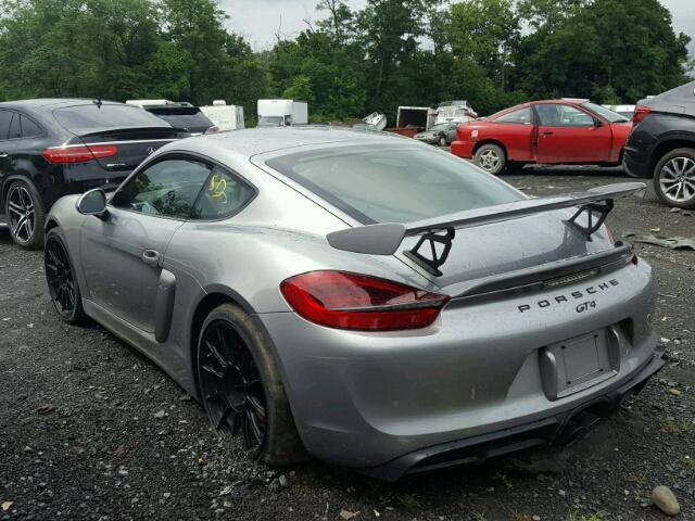 WP0AC2A84GK197278 - 2016 PORSCHE CAYMAN GT4 SILVER photo 3