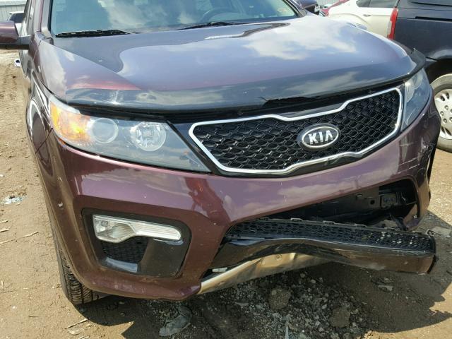 5XYKWDA20BG156888 - 2011 KIA SORENTO SX BURGUNDY photo 9