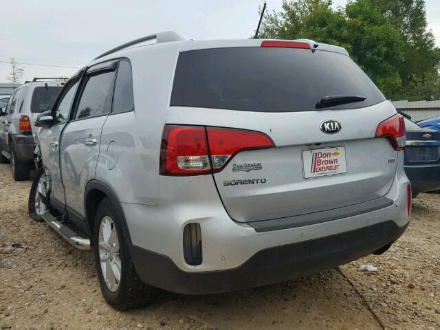 5XYKT3A62EG500392 - 2014 KIA SORENTO LX SILVER photo 3