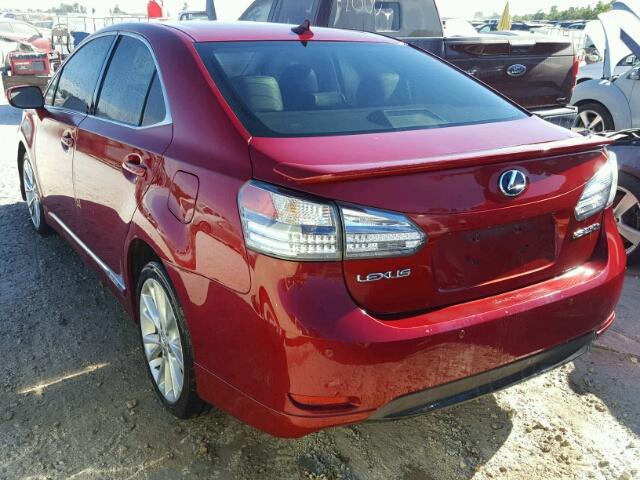 JTHBB1BA4A2033313 - 2010 LEXUS HS RED photo 3