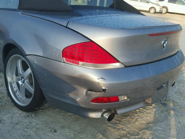 WBAEK73485B323843 - 2005 BMW 645 SILVER photo 9