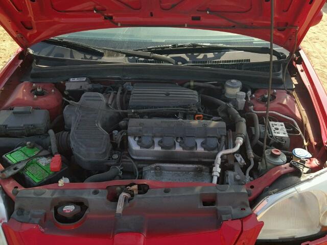 1HGEM21952L101654 - 2002 HONDA CIVIC EX RED photo 7