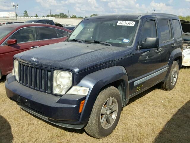 1J8GP28K48W172903 - 2008 JEEP LIBERTY BLUE photo 2
