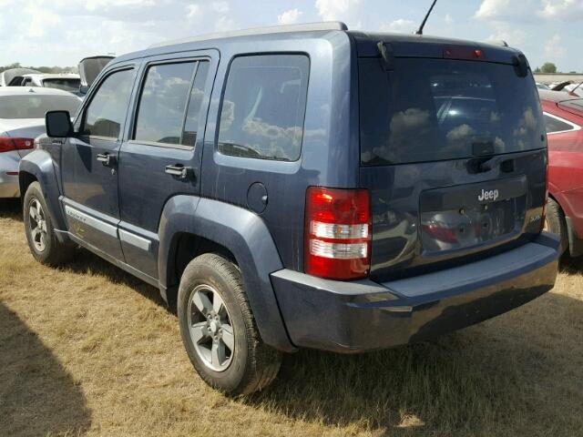 1J8GP28K48W172903 - 2008 JEEP LIBERTY BLUE photo 3