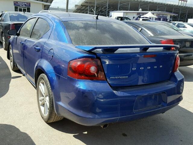 1C3CDZAGXCN311335 - 2012 DODGE AVENGER SE BLUE photo 3