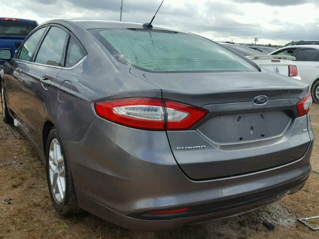 3FA6P0H75ER322816 - 2014 FORD FUSION SE GRAY photo 3