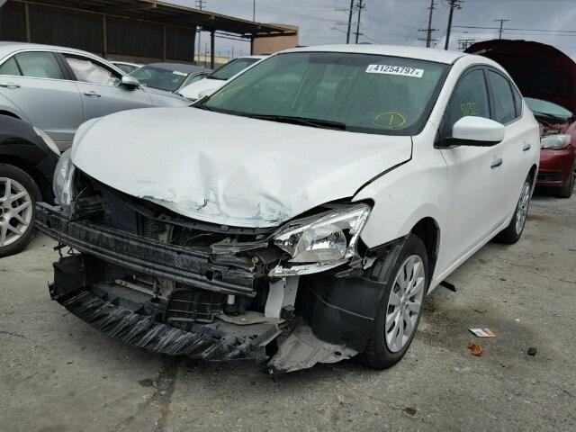 3N1AB7AP3EL646178 - 2014 NISSAN SENTRA S WHITE photo 2